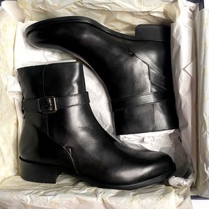 Brooks Brothers Black Leather Ankle Boots